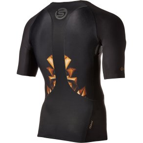 Skins A400 Mens Short Sleeve Top - Black/gold