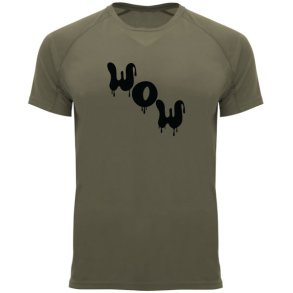 WOW - Polyester Tee - Army- Stort logo