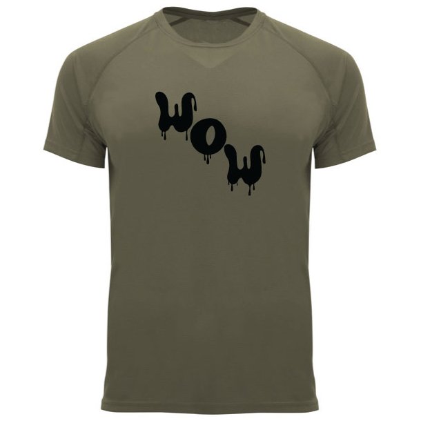 WOW - Polyester Tee - Army- Stort logo