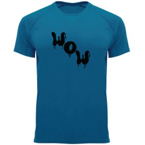 WOW - Polyester Tee - Petroleum- Stort logo