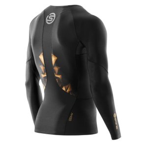 Skins A400 Mens Long Sleeve Top - Black/gold