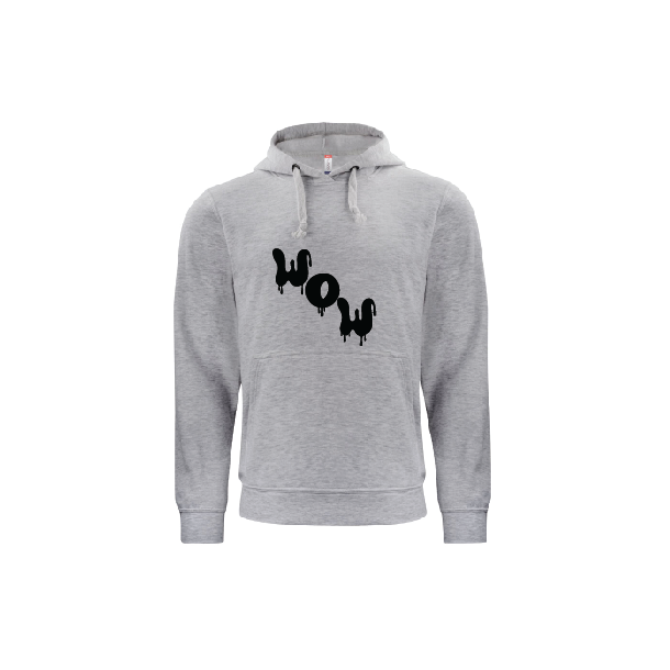 WOW - Hoodie - Gr� (sort)