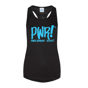 PWR - Polyester Top - Sort m/ Lysebl�