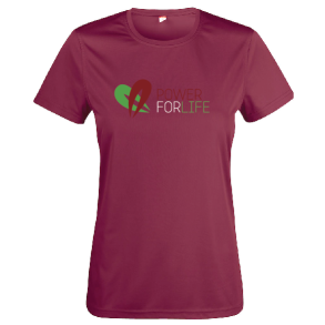 Power For Life - Poly Tee - Bordeaux