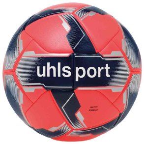 Uhlsport Match Addglue Fodbold - FLuo Red/ Navy/ Silver 