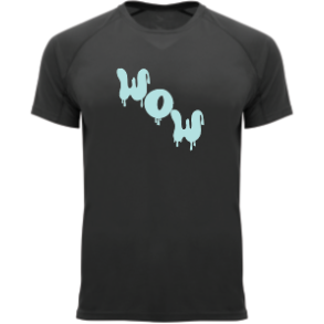 WOW - Polyester Tee - Sort - Stort logo 