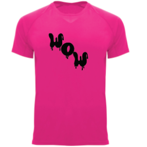 WOW - Polyester Tee - Pink - Stort logo